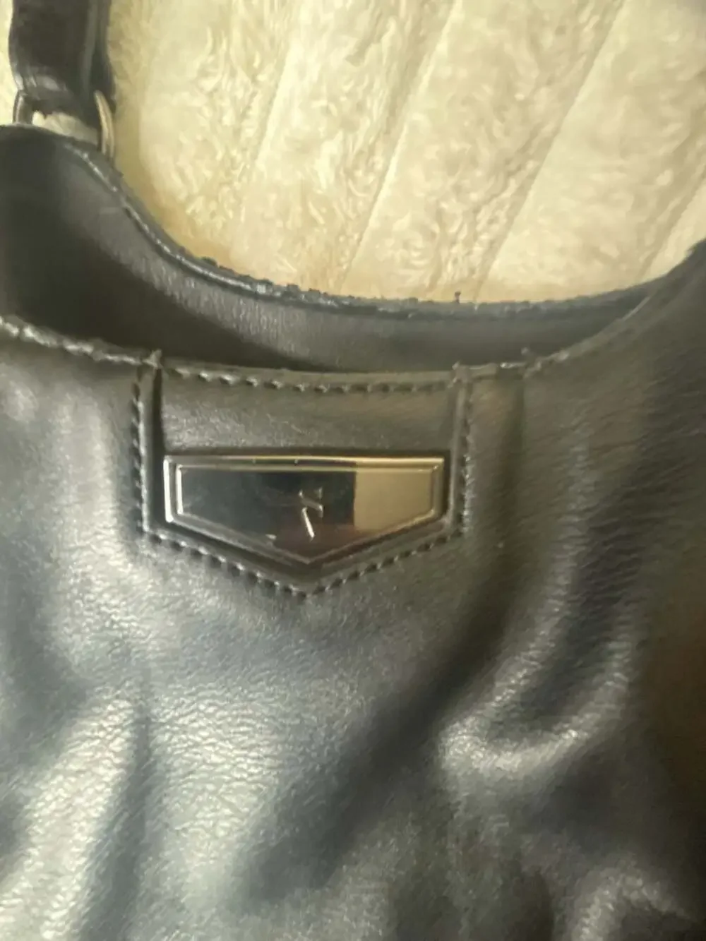 Simply Vera Vera Wang Black Faux Leather Slouchy Hobo Satchel Handbag